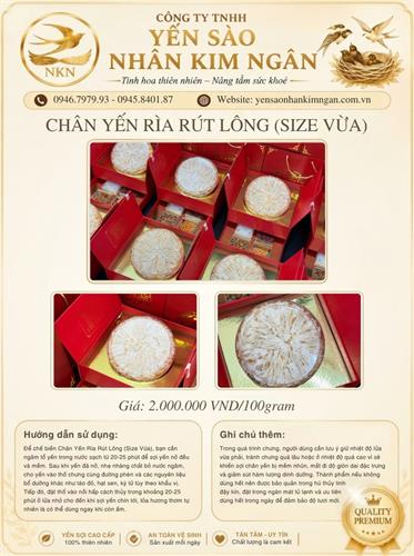Chân Yến Rìa Rút Lông (Size Vừa)